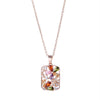 Wholesale Necklace Jewelry With Zircon Hollow Flower Pendant Copper Titanium Steel Color Retention Rhombus Design