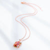 Wholesale Necklace Jewelry With Zircon Hollow Flower Pendant Copper Titanium Steel Color Retention Rhombus Design