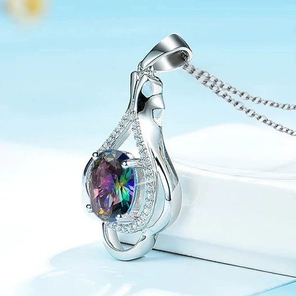 Wholesale Necklace Lace Copper Inlaid Zircon Geometric Style Mixed Gem Inlay For Women