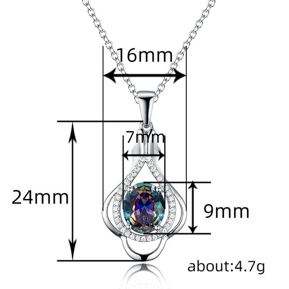 Wholesale Necklace Lace Copper Inlaid Zircon Geometric Style Mixed Gem Inlay For Women