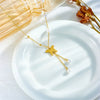 Wholesale Necklace Metal Steel Tassel Pearl Pendant Retro Style Animal Design Electroplated