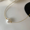 Wholesale Necklace Mixed Material Pearl Geometric Style Electroplating Women's