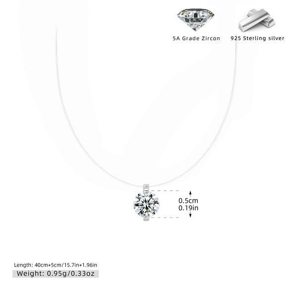 Wholesale Necklace Moissanite 925 Sterling Silver Geometric Set With Diamonds Fishing Line Chain Women's Simple Style