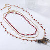 Wholesale Necklace Multilayer Handmade Beaded Chain Animal Zebra Pendant Zinc Alloy Electroplating