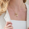 Wholesale Necklace Multipendant Series Pearl Love Cross Stainless Steel Goldplated Geometric O Word Chain