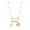 Wholesale Necklace Multipendant Series Pearl Love Cross Stainless Steel Goldplated Geometric O Word Chain