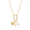 Wholesale Necklace Multipendant Series Pearl Love Cross Stainless Steel Goldplated Geometric O Word Chain