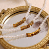Wholesale Necklace Natural Freshwater Pearl 316L Stainless Steel Electroplating Retro Literature And Art Style For Women