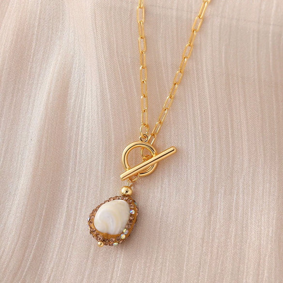 Wholesale Necklace Natural Pearl Copper Geometric Electroplating For Women