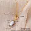 Wholesale Necklace Natural Pearl Copper Geometric Electroplating For Women