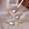 Wholesale Necklace Natural Pearl Copper Geometric Electroplating For Women
