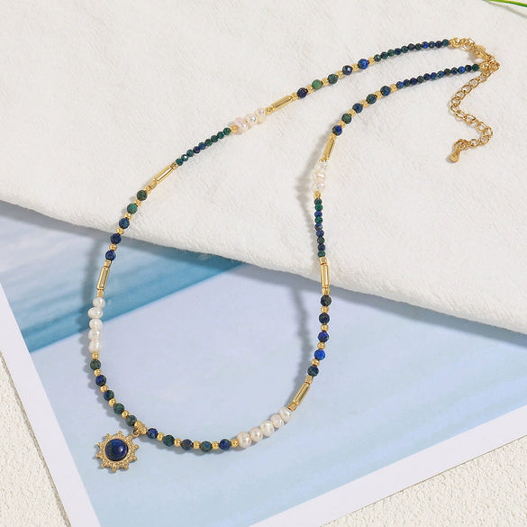 Wholesale Necklace Natural Stone Freshwater Pearl Geometric Handmade Light Luxury