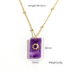 Wholesale Necklace Natural Stone Geometric Pattern Stainless Steel Set With Gems Pendant