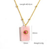 Wholesale Necklace Natural Stone Geometric Pattern Stainless Steel Set With Gems Pendant