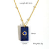 Wholesale Necklace Natural Stone Geometric Pattern Stainless Steel Set With Gems Pendant
