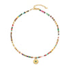 Wholesale Necklace Natural Stone Stainless Steel Copper Geometric Sunflower Handmade For Women