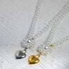 Wholesale Necklace Pearl And Titanium Steel Heart Shape Pendant Electroplated Women's Fashion Retro Light Luxury Design
