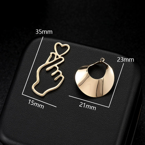 Wholesale Necklace Pendant Accessories Copper 14K Gold Plated Heart Shaped Simple Style