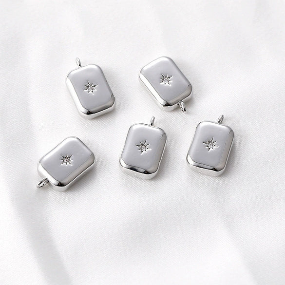 Wholesale Necklace Pendant Accessories Copper Material Love Meteor Star Peach Heart Water Droplets Rectangular Electroplated