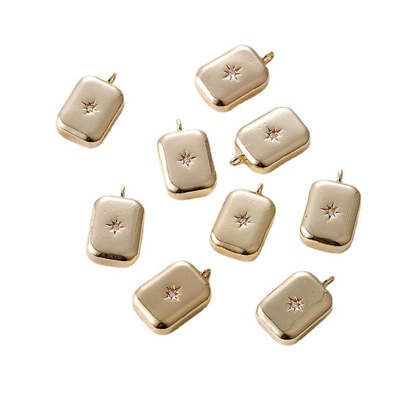 Wholesale Necklace Pendant Accessories Copper Material Love Meteor Star Peach Heart Water Droplets Rectangular Electroplated