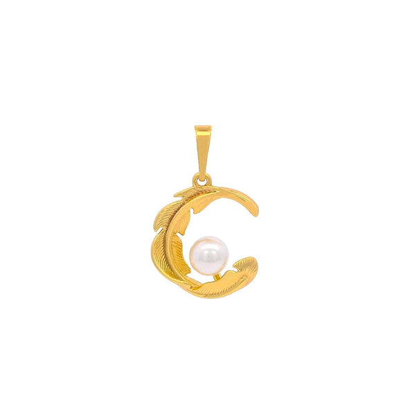Wholesale Necklace Pendant Alloy Light Luxury Geometric 24K Gold Electroplated Imitation Pearl Design