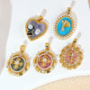 Wholesale Necklace Pendant Copper Enamel Glaze Flower Dripping Oil Style