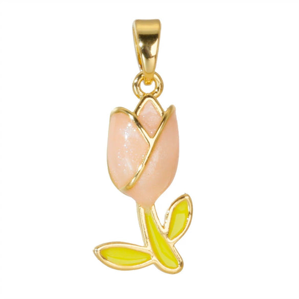 Wholesale Necklace Pendant Copper Tulip Flower Electroplated Clavicle Chain Accessories