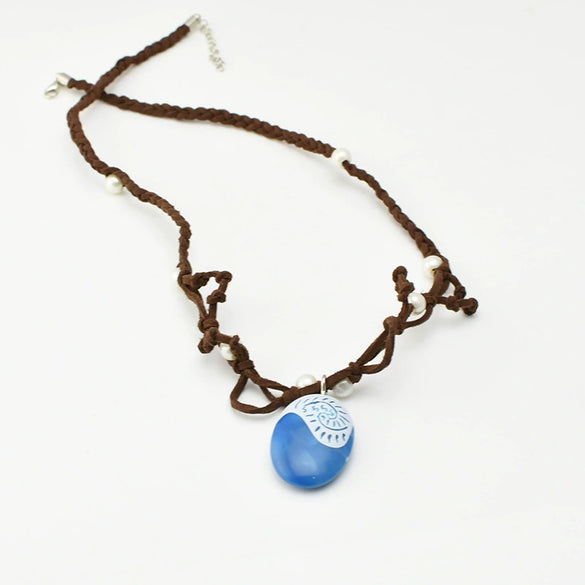 Wholesale Necklace Pendant Glass Glaze Niche Geometric Heart Twisted Chain