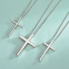 Wholesale Necklace Pendant Silver 925 Sterling Simple Glossy Cross Electroplated Box Chain