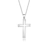 Wholesale Necklace Pendant Silver 925 Sterling Simple Glossy Cross Electroplated Box Chain
