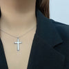 Wholesale Necklace Pendant Silver 925 Sterling Simple Glossy Cross Electroplated Box Chain