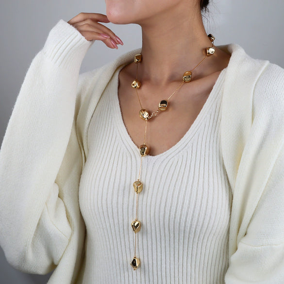 Wholesale Necklace Plastic Resin Geometric Electroplating Elegant Women's