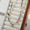 Wholesale Necklace Red Agate Spotted Stone Gold Sand Stone Blue Pine Copper Star Shape Handmade