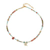 Wholesale Necklace Red Agate Spotted Stone Gold Sand Stone Blue Pine Copper Star Shape Handmade