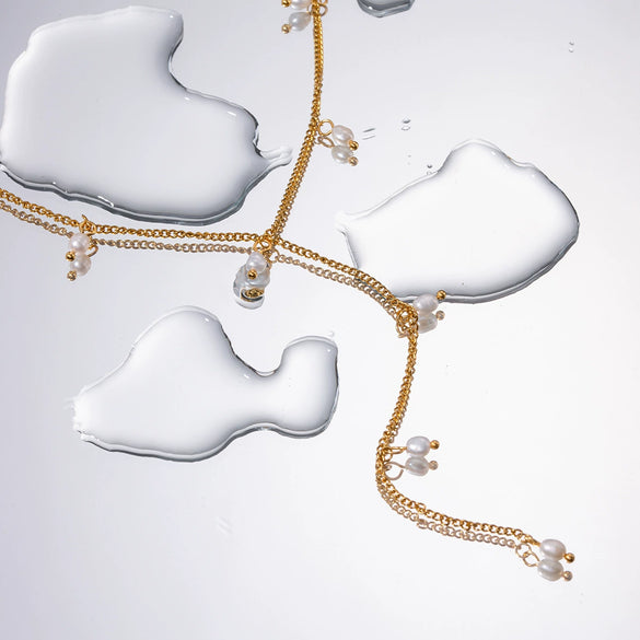 Wholesale Necklace Retro Elegant Pearl Tassel Pendant Stainless Steel Electroplated For Women