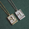 Wholesale Necklace Retro Light Luxury Star Moon Copper Pendant With Geometric Pattern And Electroplating Process For Women