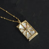 Wholesale Necklace Retro Light Luxury Star Moon Copper Pendant With Geometric Pattern And Electroplating Process For Women