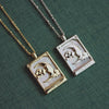 Wholesale Necklace Retro Light Luxury Star Moon Copper Pendant With Geometric Pattern And Electroplating Process For Women
