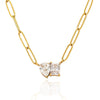 Wholesale Necklace Retro Light Luxury Style Stainless Steel Titanium Steel O Shaped Chain Pear Shaped Square Zircon Electroplated