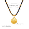 Wholesale Necklace Retro Style Goldplated Stainless Steel Animal Zodiac Printed Pendant Rope Chain