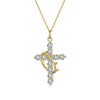 Wholesale Necklace S925 Silver Rotatable Crown With Zircon Geometric Cross Pendant Electroplated