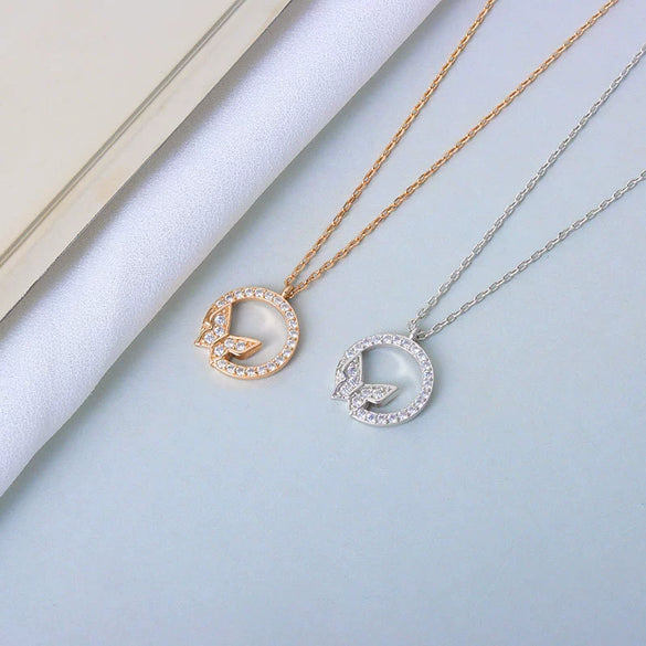 Wholesale Necklace S925 Sterling Silver Butterfly Design Electroplating For Women