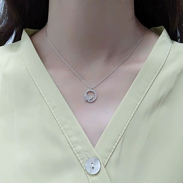 Wholesale Necklace S925 Sterling Silver Butterfly Design Electroplating For Women