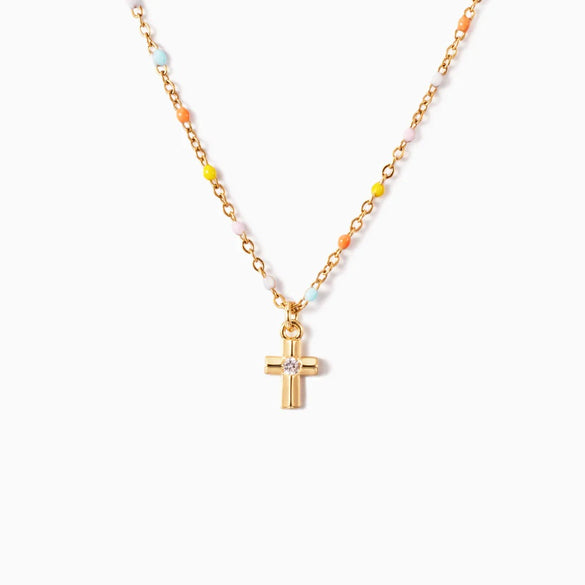 Wholesale Necklace S925 Sterling Silver Cross Colorful Enamel Geometric Ochain Women's