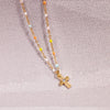 Wholesale Necklace S925 Sterling Silver Cross Colorful Enamel Geometric Ochain Women's