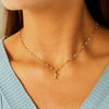 Wholesale Necklace S925 Sterling Silver Cross Colorful Enamel Geometric Ochain Women's