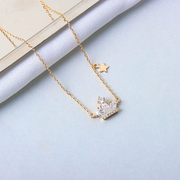 Wholesale Necklace S925 Sterling Silver Crown Design Electroplating For Women