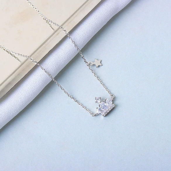 Wholesale Necklace S925 Sterling Silver Crown Design Electroplating For Women
