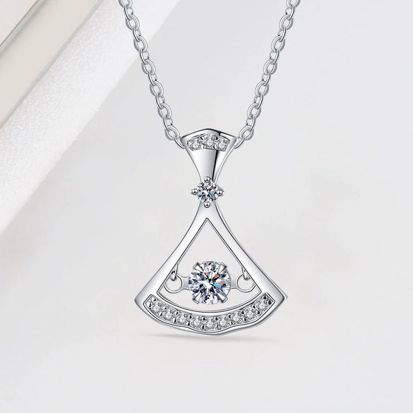 Wholesale Necklace S925 Sterling Silver Fan Shaped Electroplated