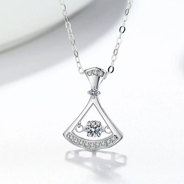 Wholesale Necklace S925 Sterling Silver Fan Shaped Electroplated